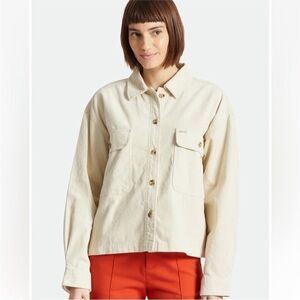 Brixton Bowery Cropped Corduroy Flannel shirt shacket